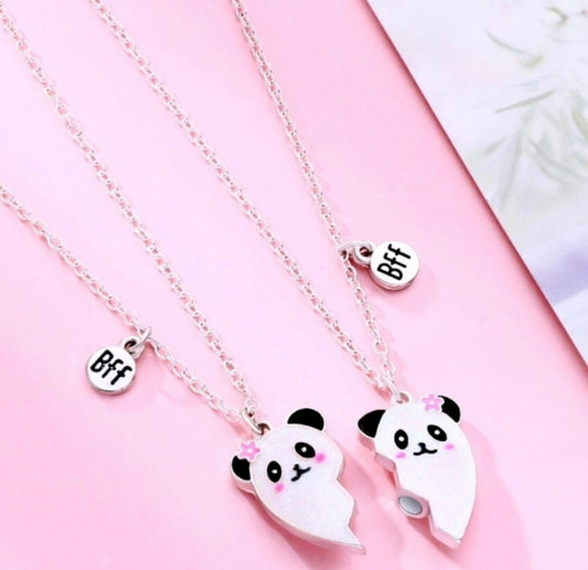 Panda Mıknatıslı Çift İki Adet Best Friends Bff Kolye Takı
